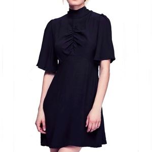 Free People Black Mini Dress with High Neck